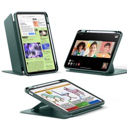 Husa pentru iPad 10 (2022) 10.9 / 11 (2025) / 12 (2026) - ESR Flip Hybrid (with Pencil Holder) - Midnight Green