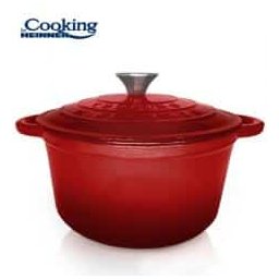 Semioala din fonta emailata cu capac, 28×13cm, capacitate 6L HEINNER, rosu / DCN69000