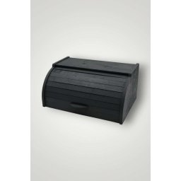 Cutie de paine, din lemn de albasia, 38x18x26cm, negru / EXT9072-1