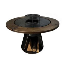 Grătar con cu plită rotundă 850 mm, înălțime 950 mm, blat de lemn, grosime plită 10 mm Z-TOOLS / EXT9020