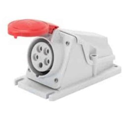 Priză fixă industrială, 3P+N+T 16 A 400V IP44 6H, Gewiss, roșu / GW62482