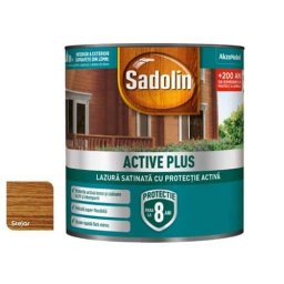Lazură satinată pe bază de apă 2.5 L, Active Plus Sadolin, Stejar / EXT10113