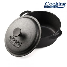 Semioala din fonta pura cu capac, 24x10.8cm, capacitate 3.8L HEINNER / DCN49295