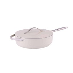 Tigaie inalta cu capac ZILAN, interior din ceramica, diametru 28cm, crem / ZLN 0880