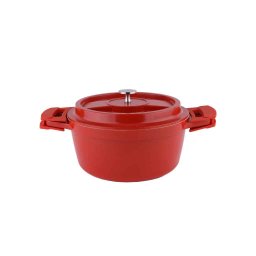 Oala cu capac ZILAN, din ceramica, diametru 24cm, capacitate 3.5l, rosu / ZLN 0897