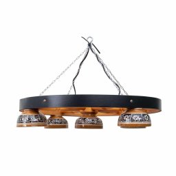 Lustra premium din lemn cu 5 castroane, diametru 59cm, maro Z-TOOLS / EXT 10394