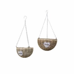 Set 2 ghivece de flori suspendate, din rachita Z-TOOLS / ZTS 8434