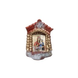 Candela din ipsos, Maica Domnului si pruncul, casuta 16x14x24cm / EXT 9918_3