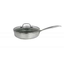 Tigaie inalta cu capac ZILAN, din inox, antiaderent, diametru 26cm / ZLN 9679