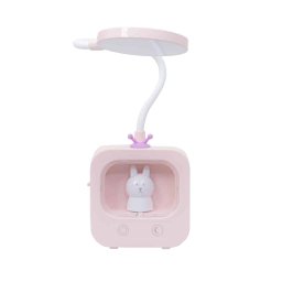 Lampa de birou pentru copii, 3 tipuri de lumina, model televizor, roz / ZTS 8233