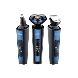Aparat de tuns si ras 4 in 1, electric pentru barbati reincarcabil IPX6, LED, 3 capete, negru / ZLN 8726