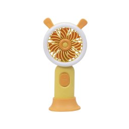 Ventilator de mana, alimentare USB, 3.7w, 3 viteze si suport, galben / ZTS 8241_1