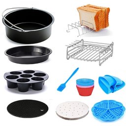Set 11 accesorii pentru friteuza cu aer, diametru 19cm / ZLN 8023