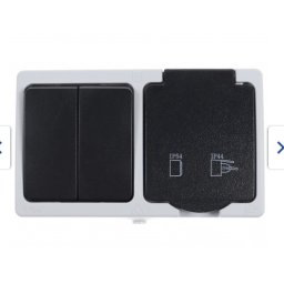 Modul priza si intrerupator dublu Horoz Atom, 10A, 250V, IP54 / EXT 112-100-0005