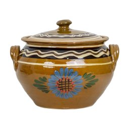 Oala din lut cu capac, diametru 24 cm, capacitate 7l / EXT 10410
