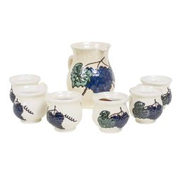 Set pentru vin din ceramica, 6 cesti 200ml + ulcior 1L / EXT 6630