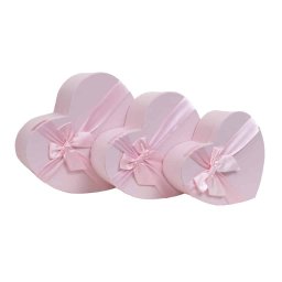 Set 3 cutii in forma de inima, roz / CD2085-roz