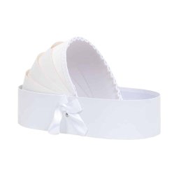 Cutie pentru flori, din carton, tip Landou, alb / CD744_alb