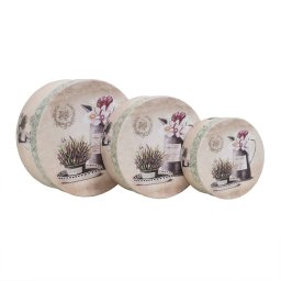 Set 3 cutii cu forma rotunda si model / CC 136_3