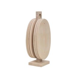 Set 6 tocatoare din lemn de fag, plus suport vertical, oval / EXT 7564