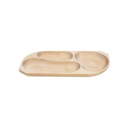 Platou din lemn de fag cu 3 compartimente, 44x23x2.5cm / EXT 6176
