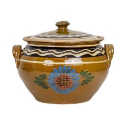 Oala din lut cu capac, diametru 23 cm, capacitate 6l / EXT 10266