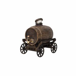 Butoi de vin cu robinet, din ceramica pe suport caruta, capacitate 2.5L / EXT 10238