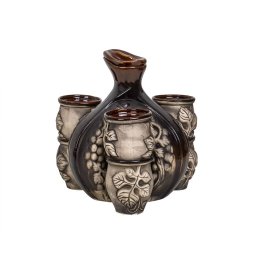 Set 6 pahare cu sticla in forma de caracatita din ceramica, 7009 / EXT 10235