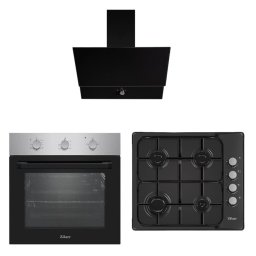 Pachet cuptor incorporabil 0065, electric, putere 2200W, timer 90 min, 70 l, class A, inox si hota incorporabila decorativa ZLN 1888, putere absorbtie 650 m3/h si plita incorporabila 0041, negru aprindere electrica, 4 arzatoare / SET 30115