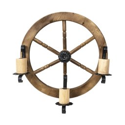 Lustra din lemn de perete, diametru 49cm / EXT 10156