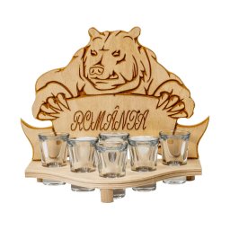 Set 6 pahare Shot cu suport, model urs, 50ml / EXT 10300