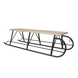 Sanie dubla din metal si lemn, 117x37.5x29cm / 5359