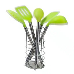 Set ustensile bucatarie, 5 piese din silicon plus suport / CC9811