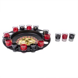 Joc ruleta cu 16 pahare de shot, rosu - negru / CC145