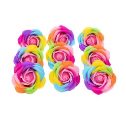 Trandafiri multicolori din sapun, 9 buc/set / CD4080-miez roz