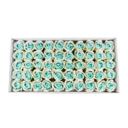 Trandafiri 2 culori din sapun, verde fistic-alb, 50 buc/set / SF003-16