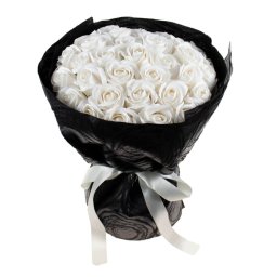Buchet 33 trandafiri din sapun / CD4453-Alb