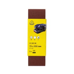 Hartie abraziva Klingspor pentru masina de slefuit cu banda, P 80, 75 x 533 mm / EXT 7020