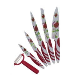 Set cutite bucatarie 6 piese cu invelis ceramic / 4543