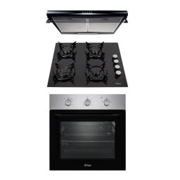 Pachet cuptor incorporabil (0065), 56 x 60 x 56 cm, electric, inox, plita incorporabila, sticla neagra (0058), 59 x 51 cm, gaz butelie sau gaz natural (duze de schimb incluse), hota 2 motoare putere 2x95W (6201), 60 x 50 x 13 cm / SET 30001