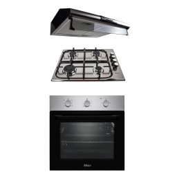 Pachet cuptor incorporabil (0065), 56 x 60 x 56 cm, electric, inox, plita incorporabila inox (0027), 60 x 50 cm, gaz butelie sau gaz natural (duze de schimb incluse), aprindere electrica, hota 2 motoare, inox, putere 2x95W (9676) / SET 30003