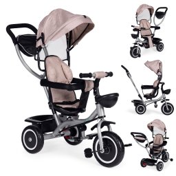 Triciclu triciclu cu scaun pivotant rabatabil parasolar 2in1 bej