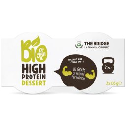 Desert bogat in proteine din fasole fava cu cocos si cacao, fara gluten, 2x135g bio 270g