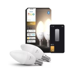 Set 2x bec LED reglabil Philips Hue WHITE B39 E14/3,9W/230V 2700K