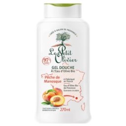 Gel de Dus cu Apa de Masline BIO si Piersica din Manosque Le Petit Olivier, 270 ml