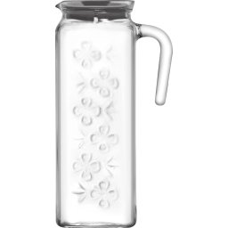Carafa din sticla LAV Bloom 1,25 L cu capac si model floral