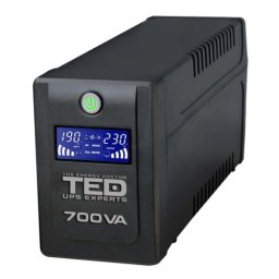 UPS TED Electric 700VA/400W Line-Interactive cu LCD si 2 prize Schuko