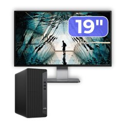 Pachet PC second hand HP EliteDesk 800 G6 Tower i5, 16GB, SSD, monitor 19