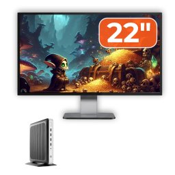Pachet PC Second Hand HP T630 cu 8GB DDR4 SSD 32GB si monitor 22 inch
