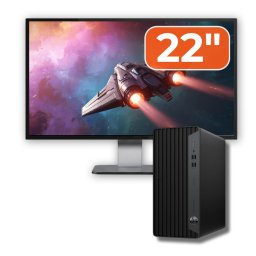 Pachet PC second hand HP ProDesk 400 G7 MT i5-10500, 8GB, SSD 256GB, monitor 22 inch